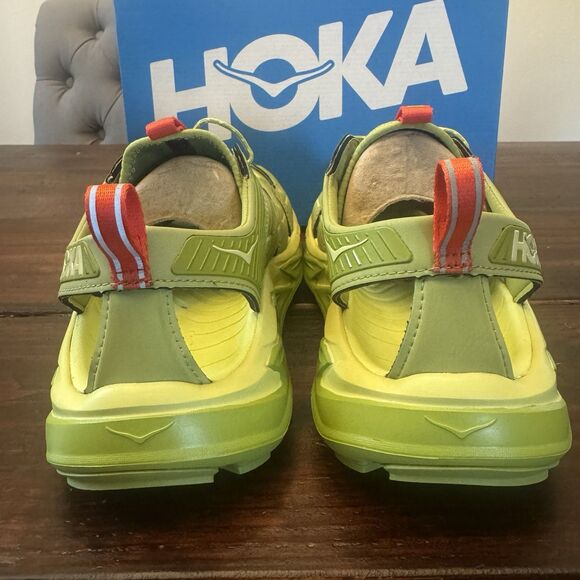 HOKA Hopara 'Grinch' Dark Citron Hiking Sandal Shoes - Picture 6 of 9